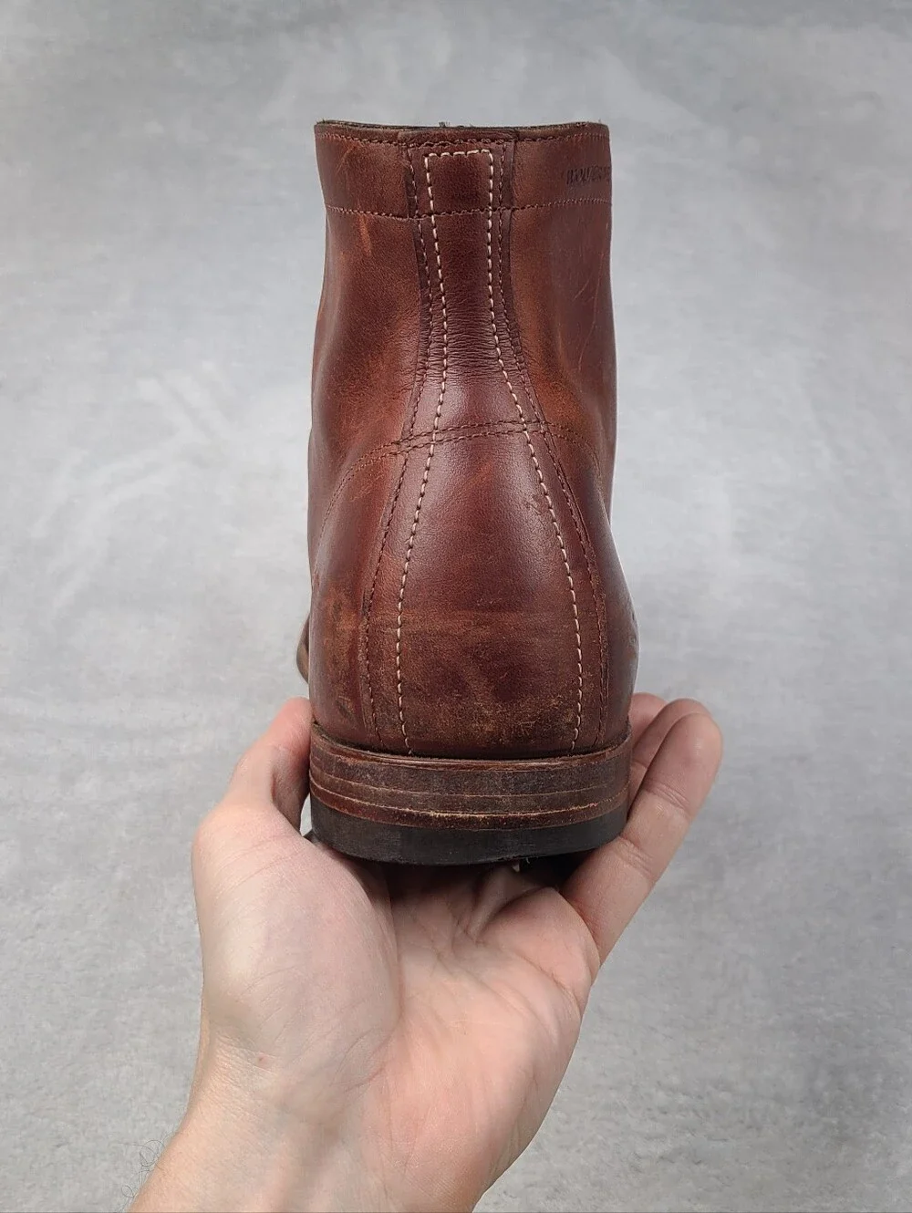 Wolverine 1000 Mile Plain Toe boots USA Made Amber Brown Men's 13 D